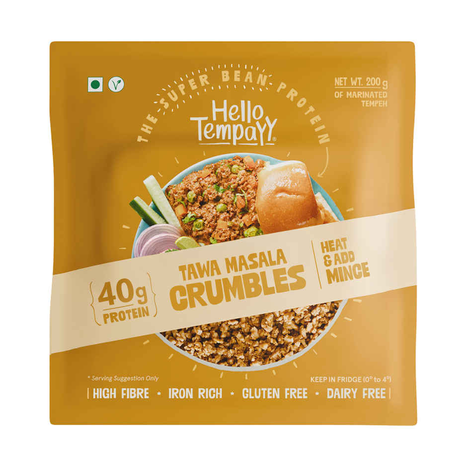 Hello Tempayy 40g Protein Tempeh Crumbles | Tawa Masala | Heat & Add
