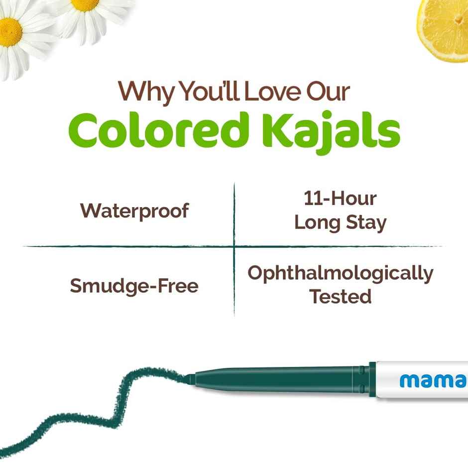 Mamaearth Long Stay Colored Kajal - Forest Green