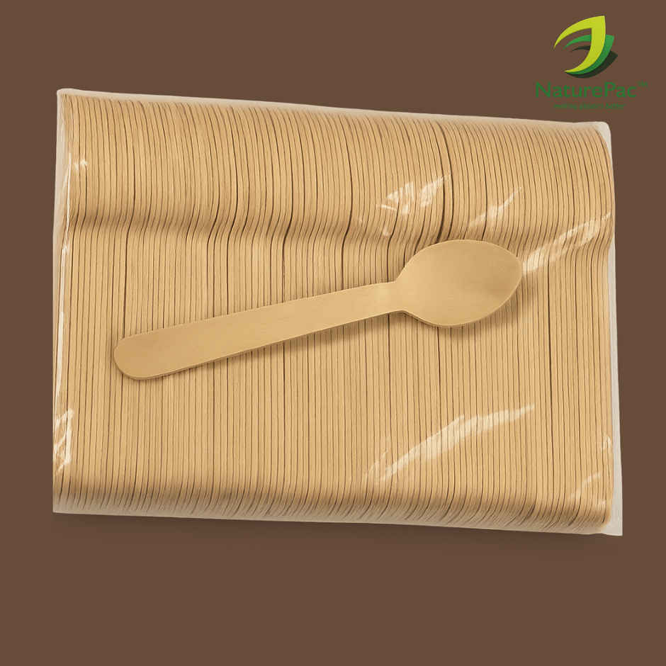 Naturepac Wooden Spoon 160mm 25 Pcs