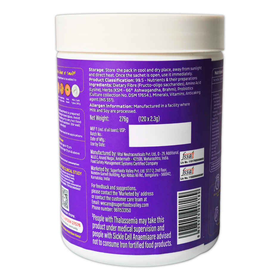 Good Monk Vitamin&Probiotic Mix for Energy & Gut Health | 120 Serves Value Jar