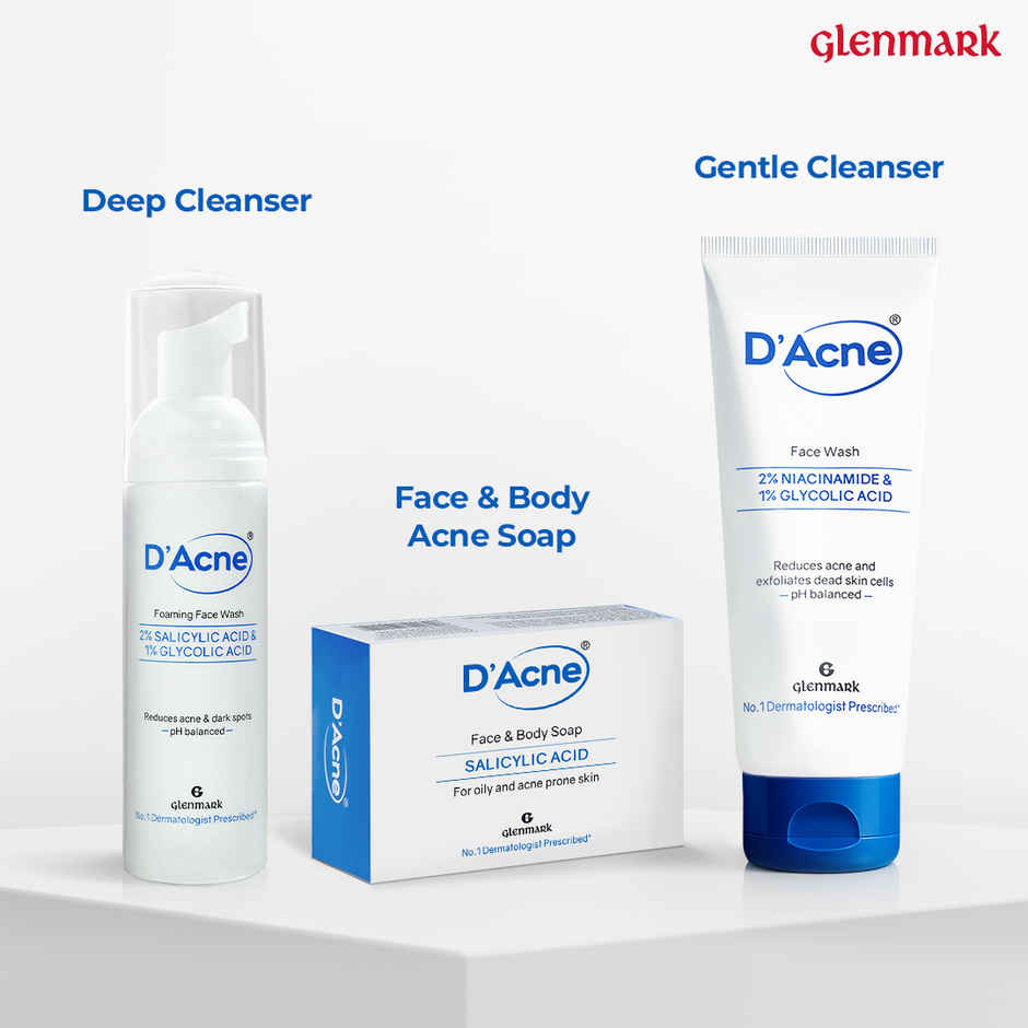 D'Acne Foaming Face Wash, With 2% Salicylic Acid And 1% Glycolic Acid