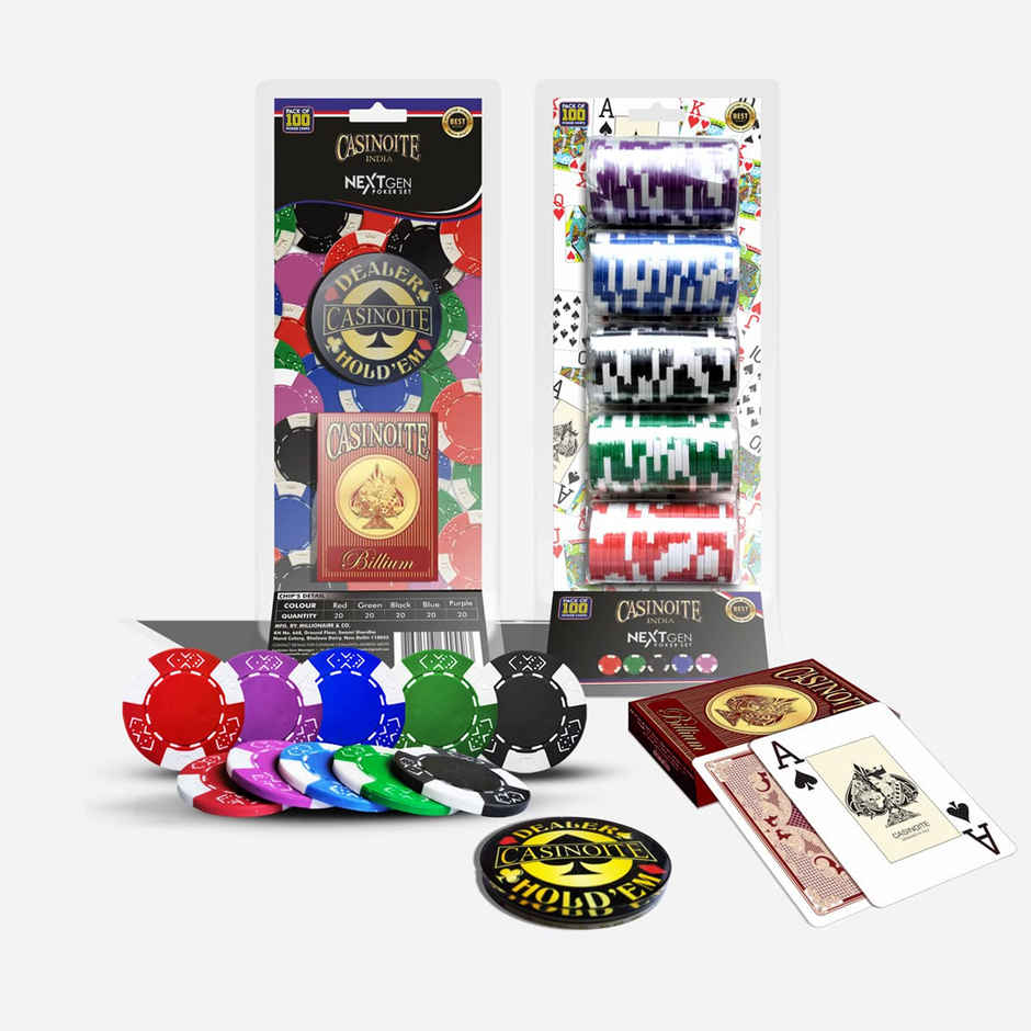 Casinoite 100 Poker Chips Set With Playing Cards