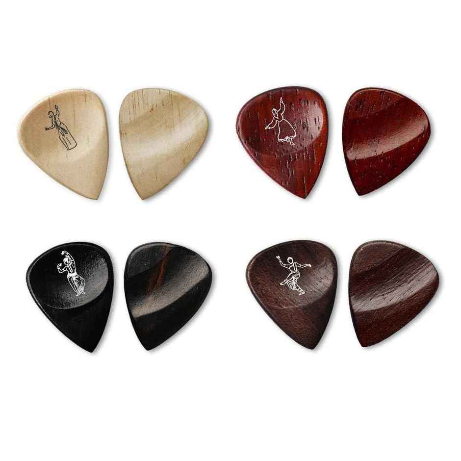Kadence Heritage Wooden Guitar Picks Set of 8 with Indian Woods for Acoustic & Electric