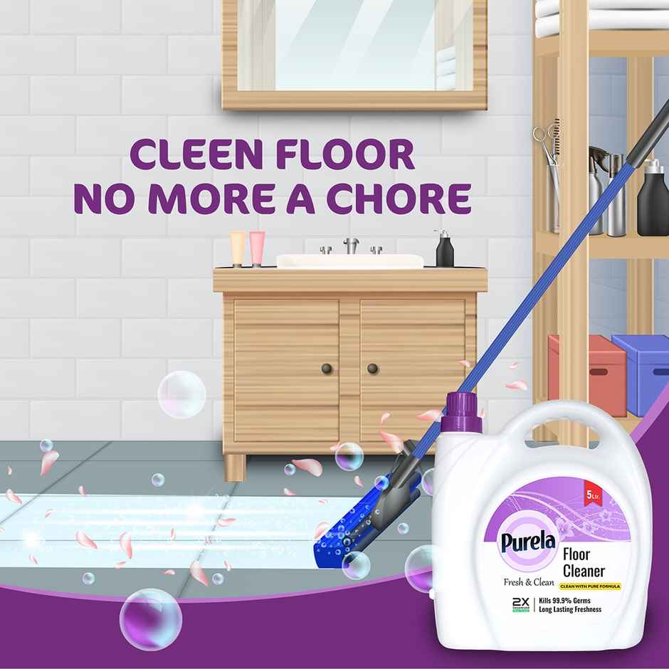 Purela Lavender Floor Cleaner Liquids | Bathroom Surface Cleaning Liquid | Ecofriendly