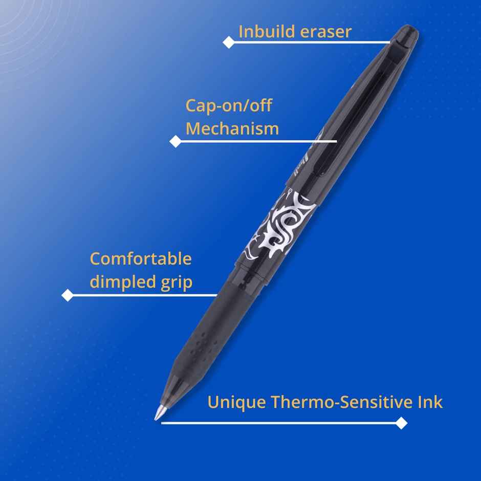Pilot Frixion 0.7Mm Fine Point Roller Ball Pen | Black Ink, - 1 Pcs