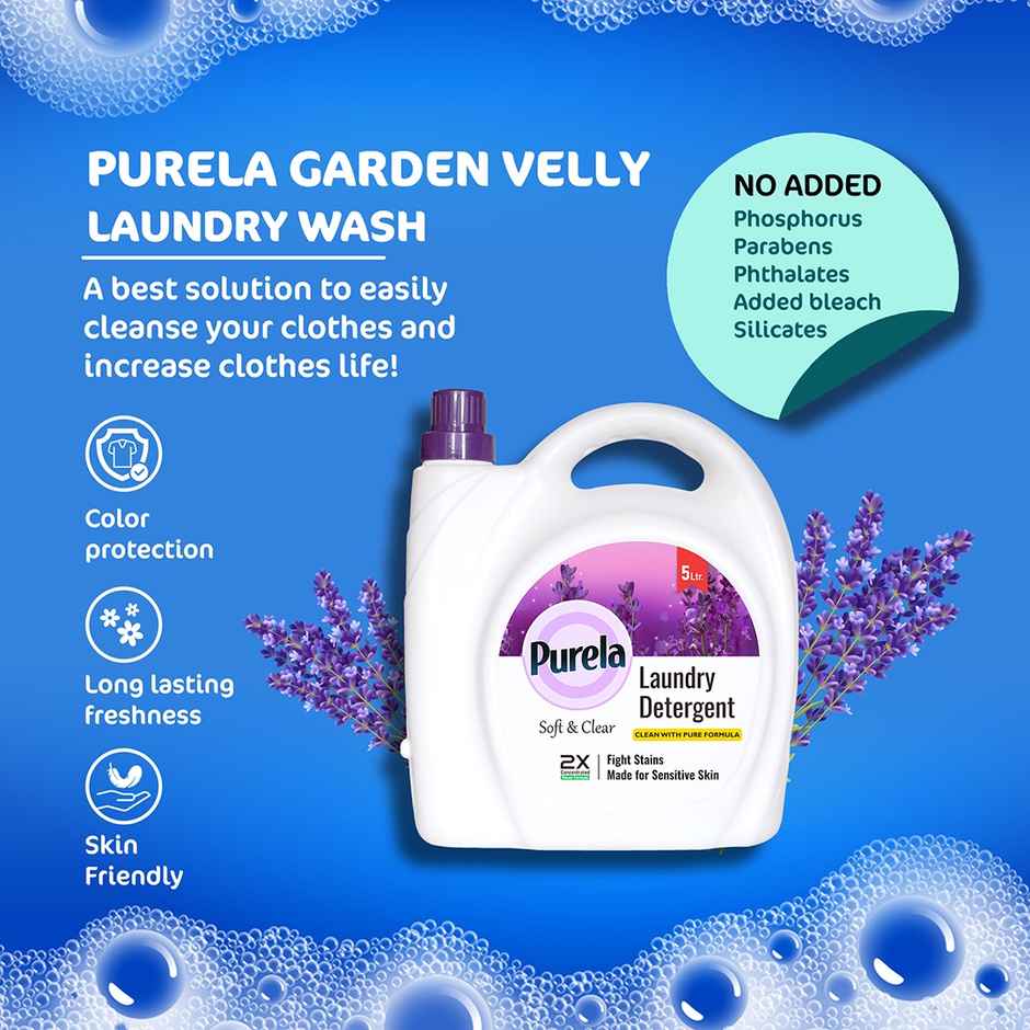 Purela Lavender Top & Front Load Balanced pH Non-Toxic Detergent Liquid