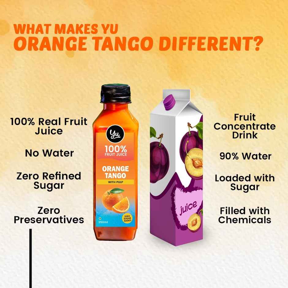 Yu Real Orange Juice with Pulp | Fresh & Natural