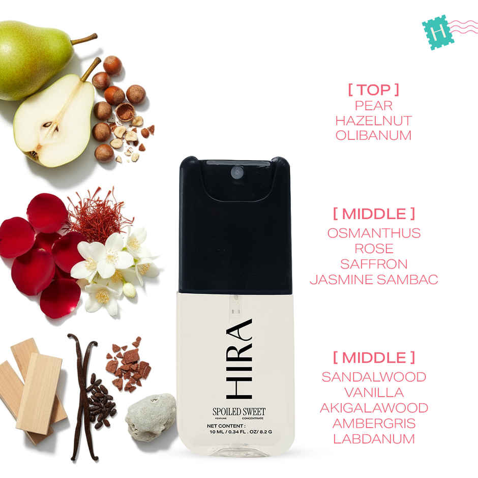 Hira Fragrances Spoiled Sweet Long Lasting Eau De Perfume for Women | Pear, Hazelnut & Vanilla Notes