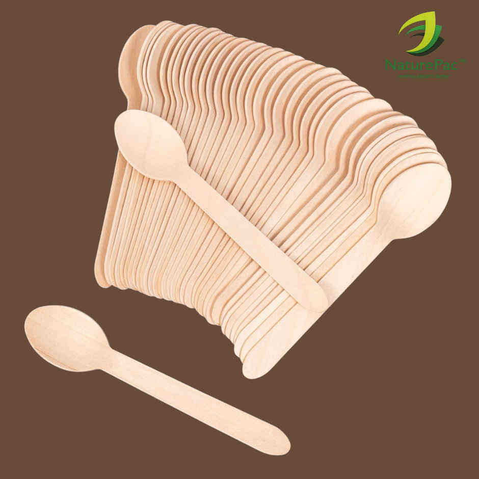 Naturepac Wooden Spoon 160mm 25 Pcs