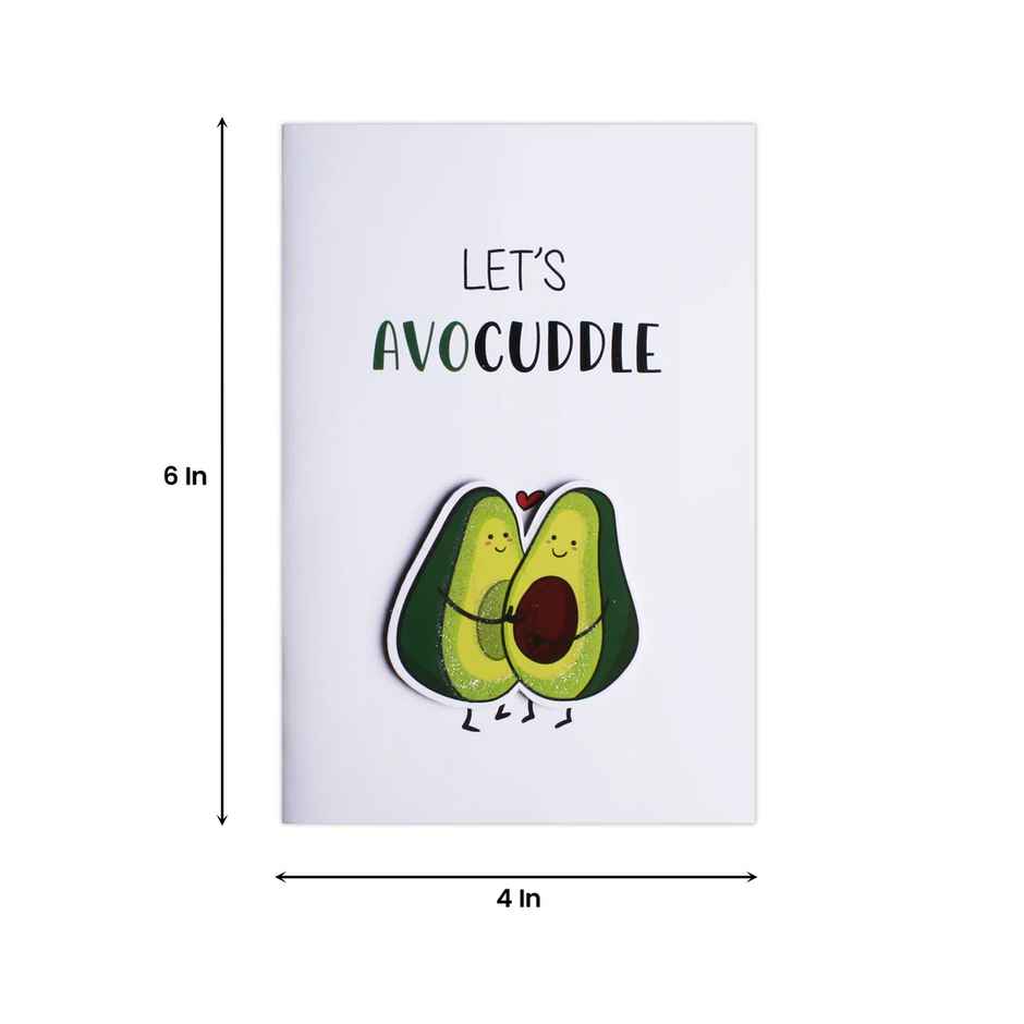 Itsy Bitsy Greeting Card & Envelope Lets Avocuddle 4 x 6 Inch 2 Pc Pb Lb