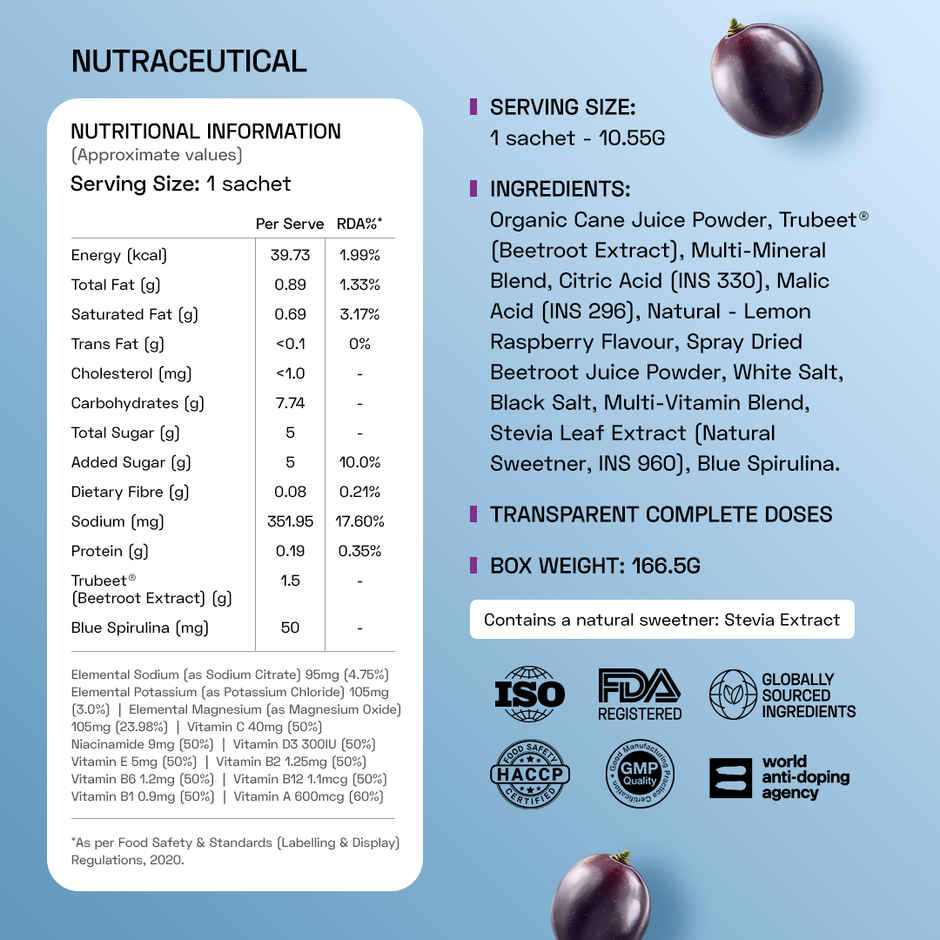 Ace Blend Trubeet Hydro Hype Electrolyte Java Plum | Hydration & Endurance Support