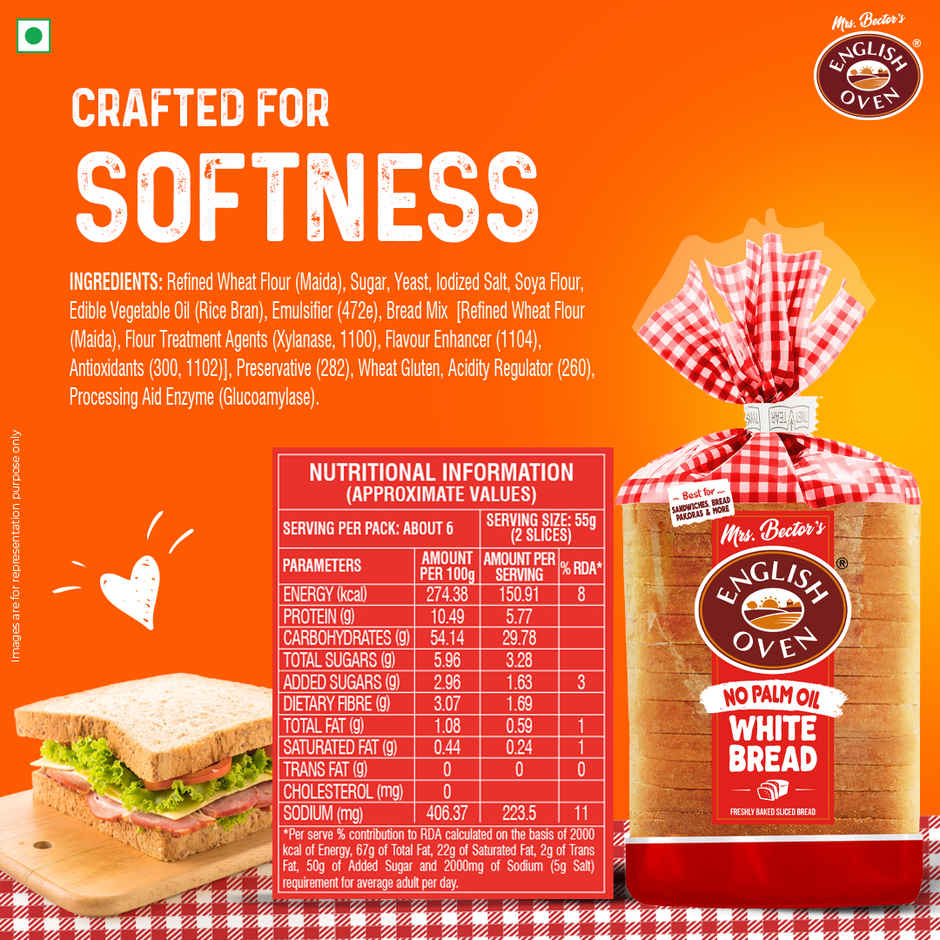 English Oven Premium White bread| No Palm Oil