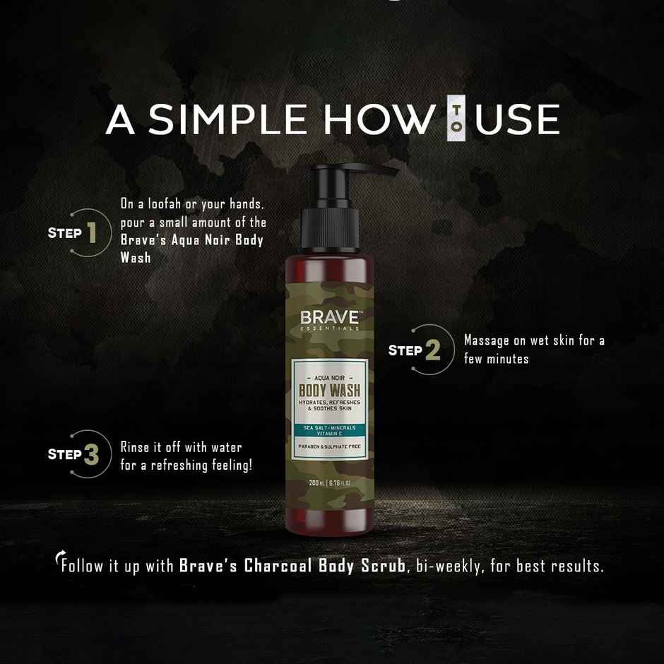 Brave Essentials Aqua Noir Body Wash