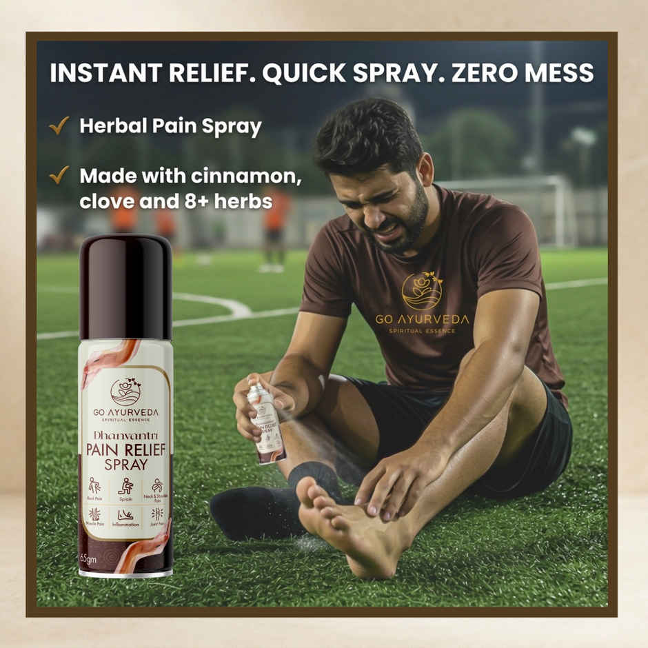 Go Ayurveda Dhanvantri Pain Relief Spray For Joint, Muscle & Back Pain|With Clove & Cinnamon