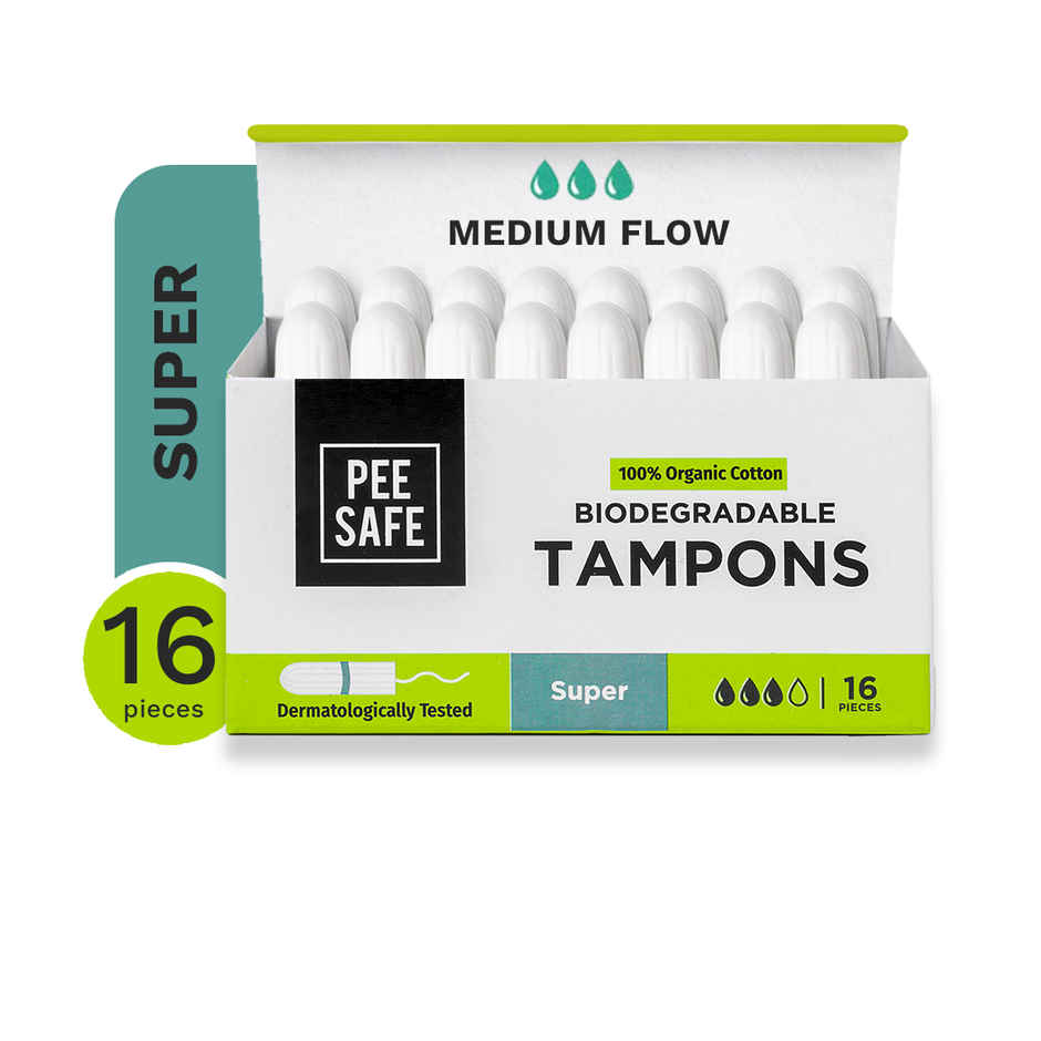 Pee Safe Super Tampons for Medium Flow | Ultra-Absorbent & Leak-Proof Protection