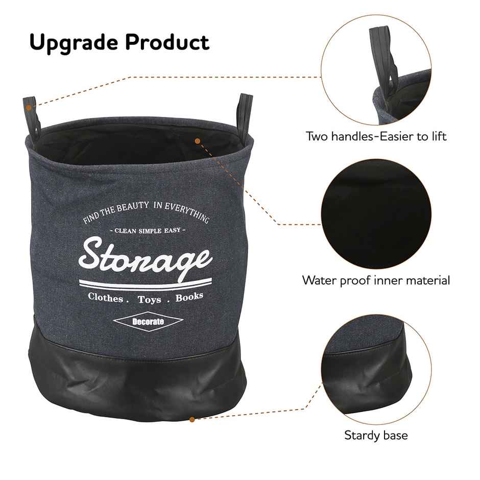 Kolorr 90L Laundry Bag For Clothes/Large Cloth Hamper Basket Foldable Dark Blue