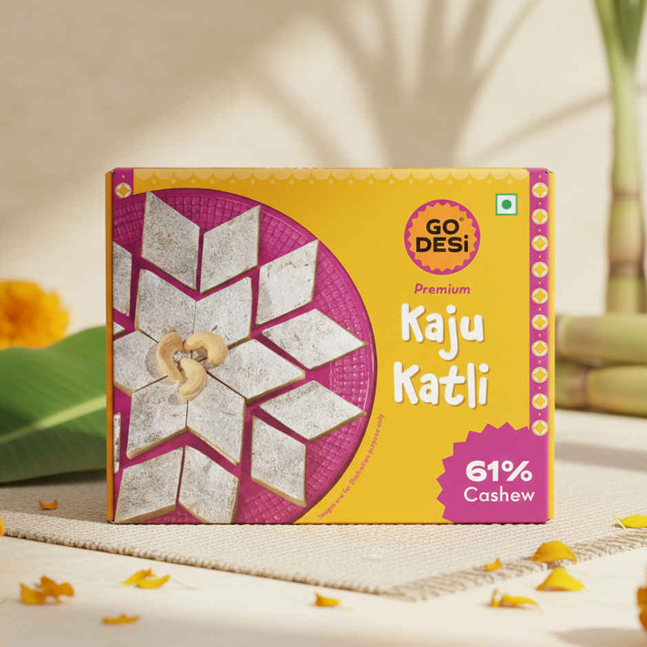 Premium Kaju Katli, 61% Cashew | Burfi | Kaju Katri | Sweets By Go Desi (180g) & Tangy Imli (Tamarind) 10 Pcs Sour Candy | No Refined Sugar | Lollipop By Go Desi (10pc) Combo