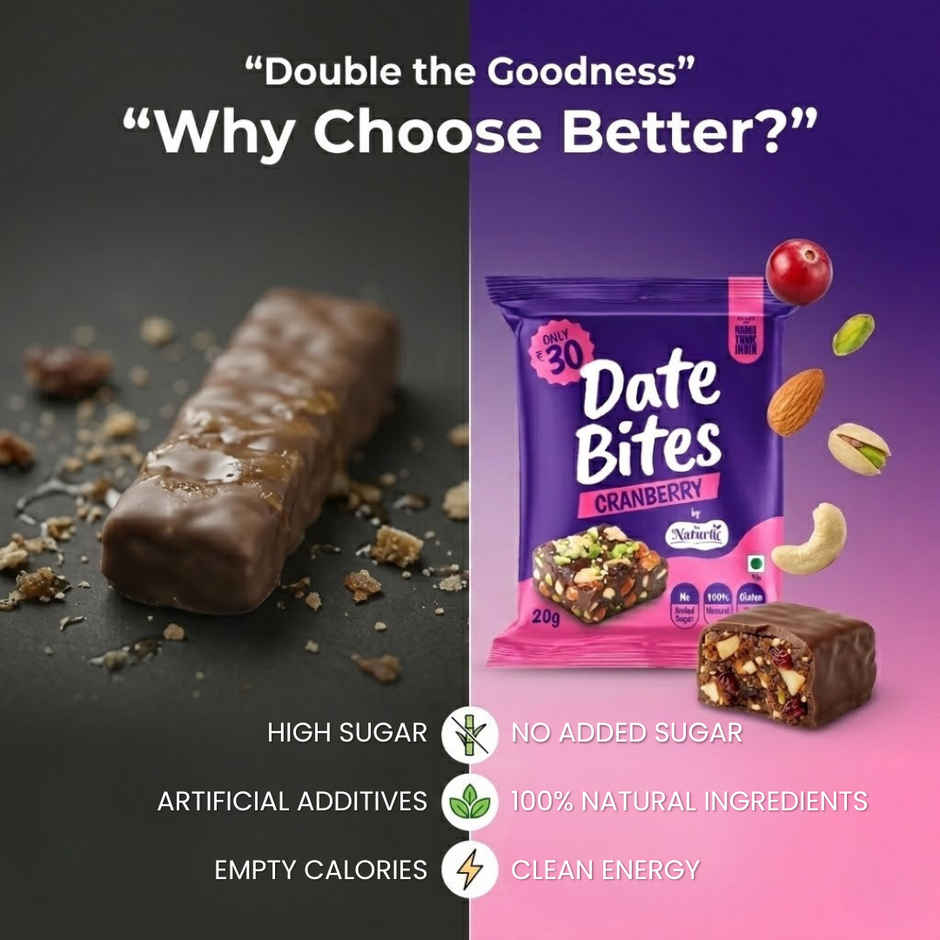 The Naturik Co Cranberry Date Almond Bites | No Added Sugar | Healthy Sweet Snack