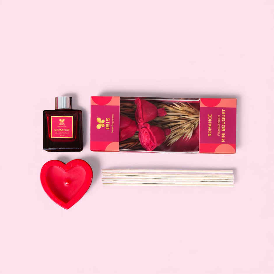 Candle, Roses & Reed Diffuser Gift Hamper | Elegant Fragrance Set | Iris