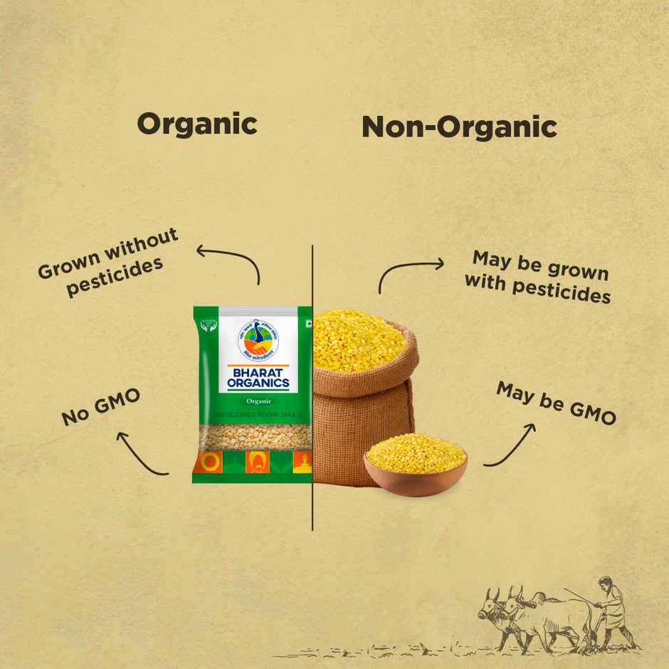 Bharat Organic Unpolished Moong Dhuli
