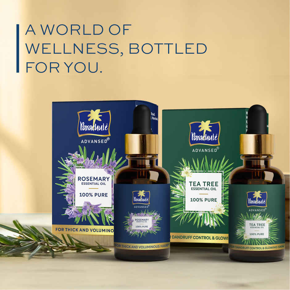 Parachute Advansed Rosemary Essential Oil | 100% Pure | For Thick & Voluminous Hair