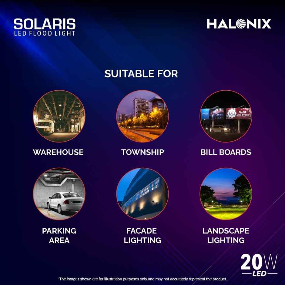 Halonix 20W Waterproof White Outdoor Flood Light