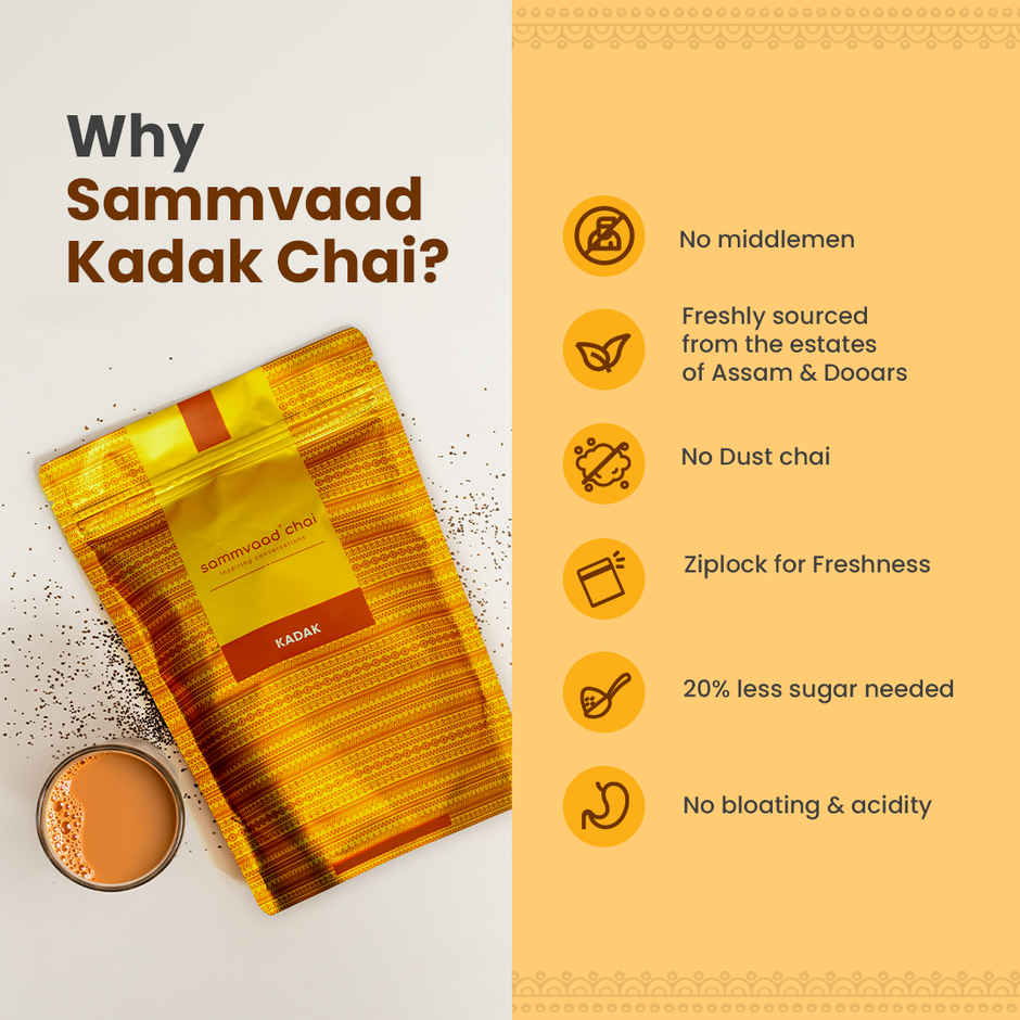 Teabox Sammvaad Kadak Chai | Premium Black Tea (Ctc) Straight From Assam | Bold Strong And Aromatic