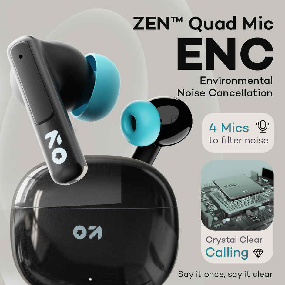 GOBOULT  W60 with 60Hrs Battery, 4 Mic ENC, Ultra Low Latency, 5.4v Bluetooth | Black