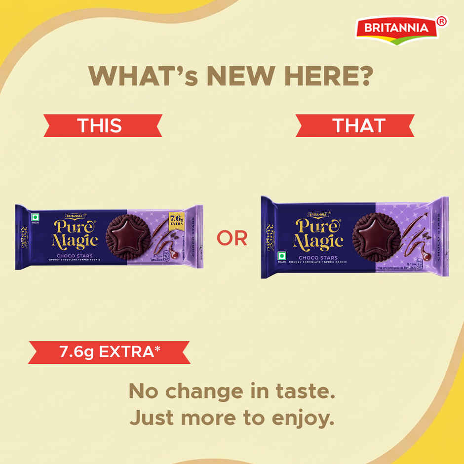 Britannia Pure Magic Choco Stars | Chunky Choco Topped Cookie