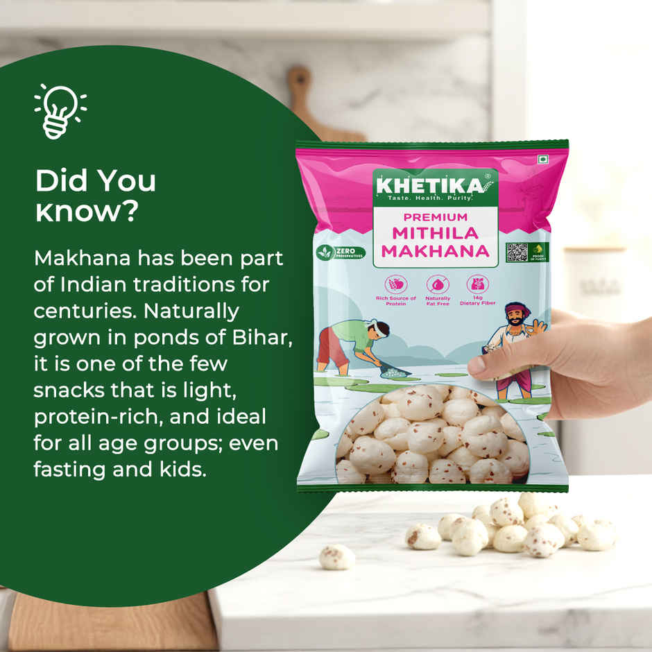 Khetika Premium Jumbo Makhana (Foxnut, Phool Makhana)