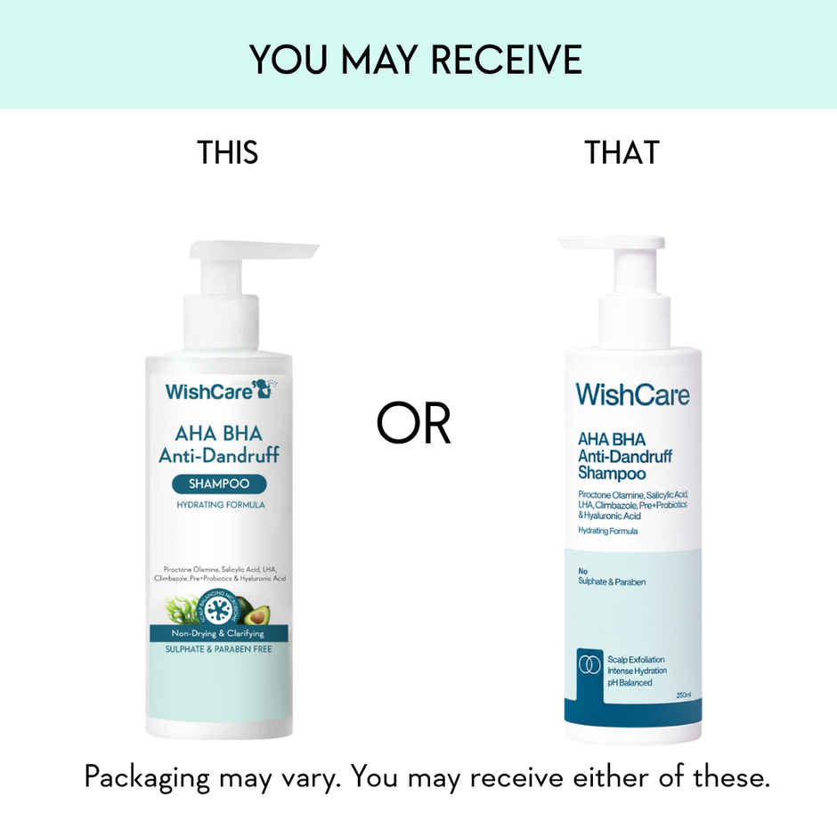 WishCare Hydrating AHA BHA Anti Dandruff Shampoo | 100% Dandruff Reduction-Paraben & Sulphate Free
