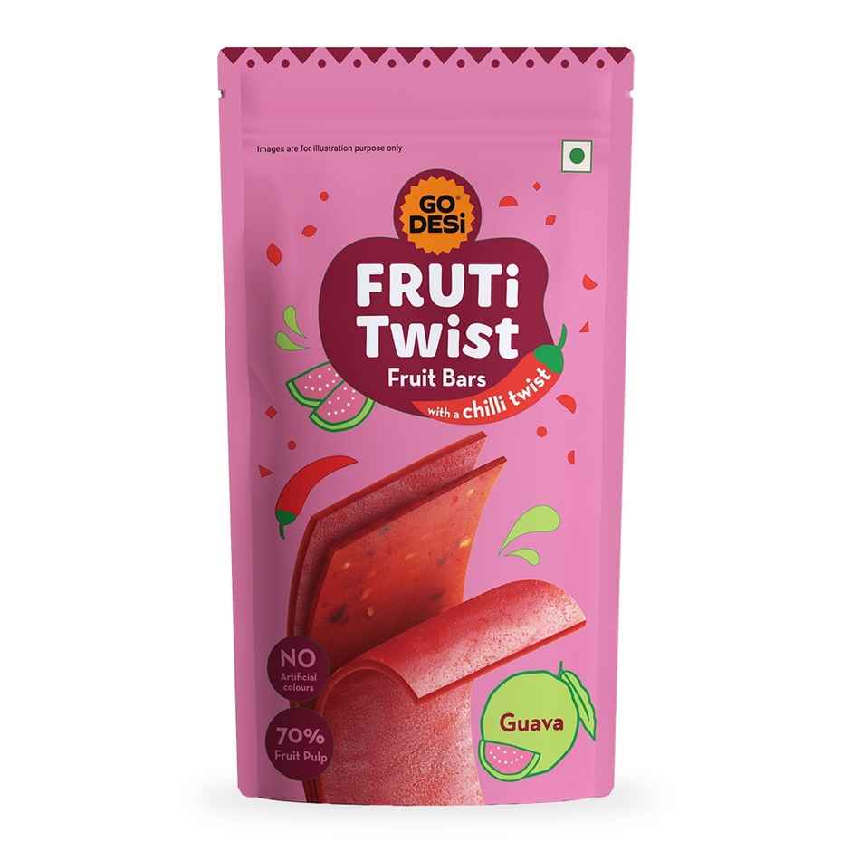 GO Desi Guava Fruti Twist Fruit Bar | Fruity & Chewy