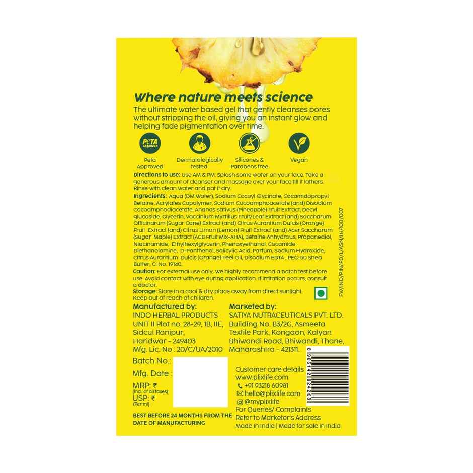 Plix Pineapple Juicy Cleanser with Niacinamide for De-pigmentation