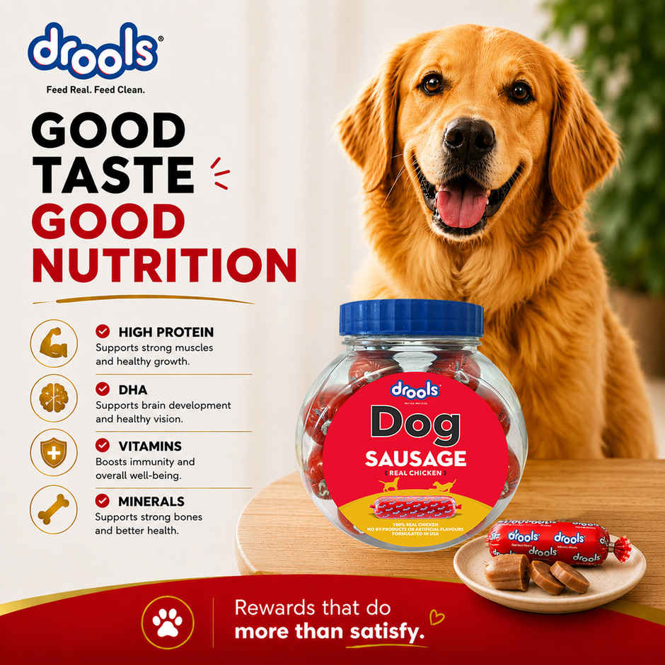 Drools 100% Real Chicken Sausage Treats for Dogs