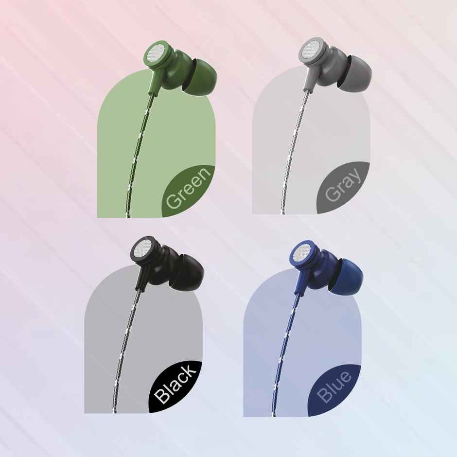 U&i Universe Wired Earphone with Volume Control | Cotton Wire | Type-C | Black