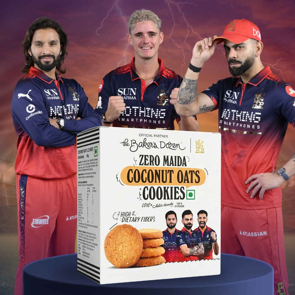 The Baker's Dozen Zero Maida Coconut Oats Cookies | Premium Oats Biscuit cookies | Coconut Biscuit