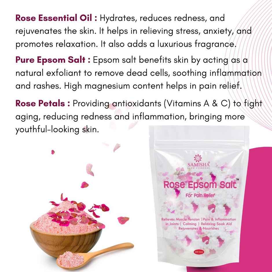 Samisha Rose Epsom Bath Salt For Pain Relief