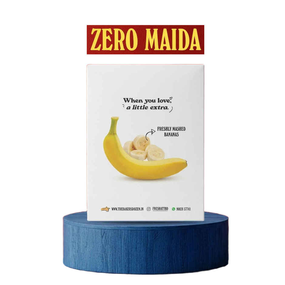 The Baker's Dozen Banana Cake Zero Maida | Whole Wheat | Fruit Cake | Zero Palm Oil | Clean Label
