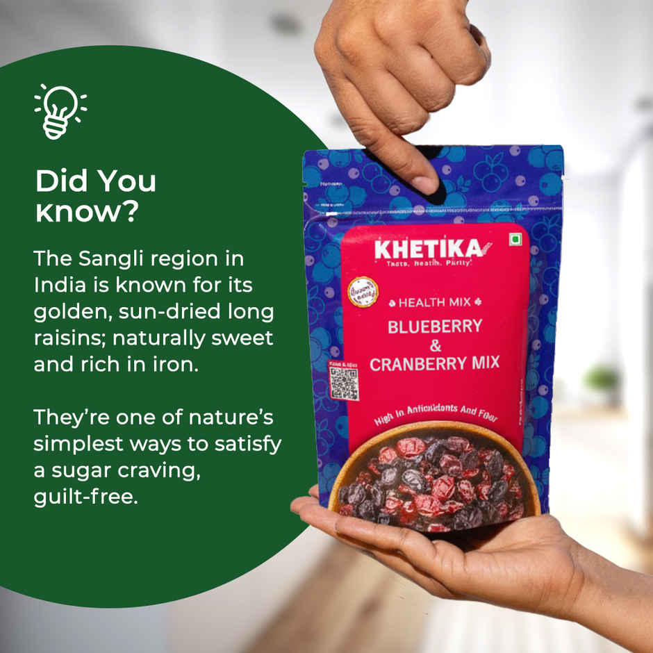 Khetika Premium Cranberry & Blueberry Mix | Rich in Calcium & Antioxidants | No Added Preservatives