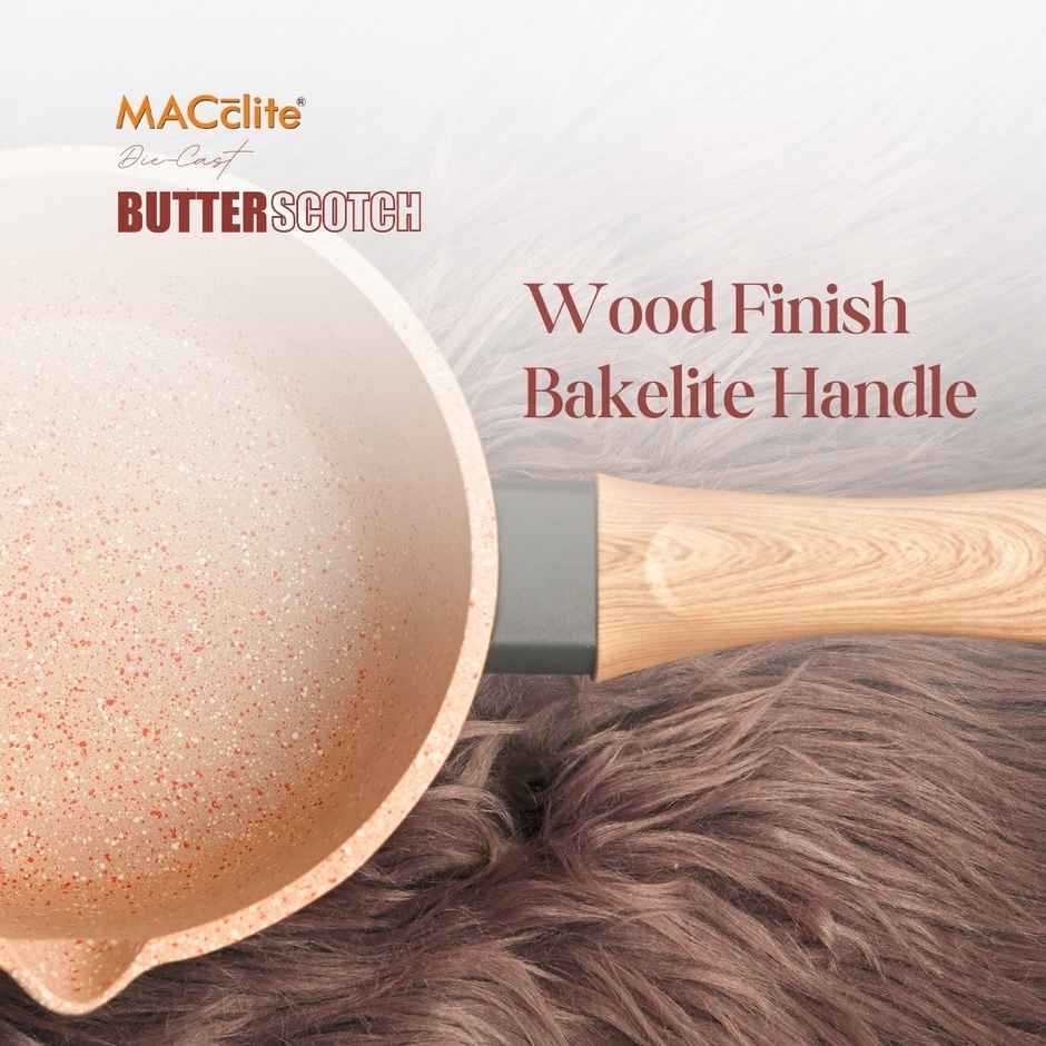 Macclite Non Stick PDC Granite+ Induction Base ButterScotch Sauce Pan 16 cm