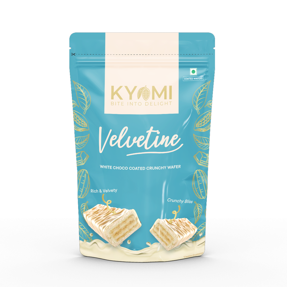 KYOMI Velvetine White Choco Coated Crunchy Wafers