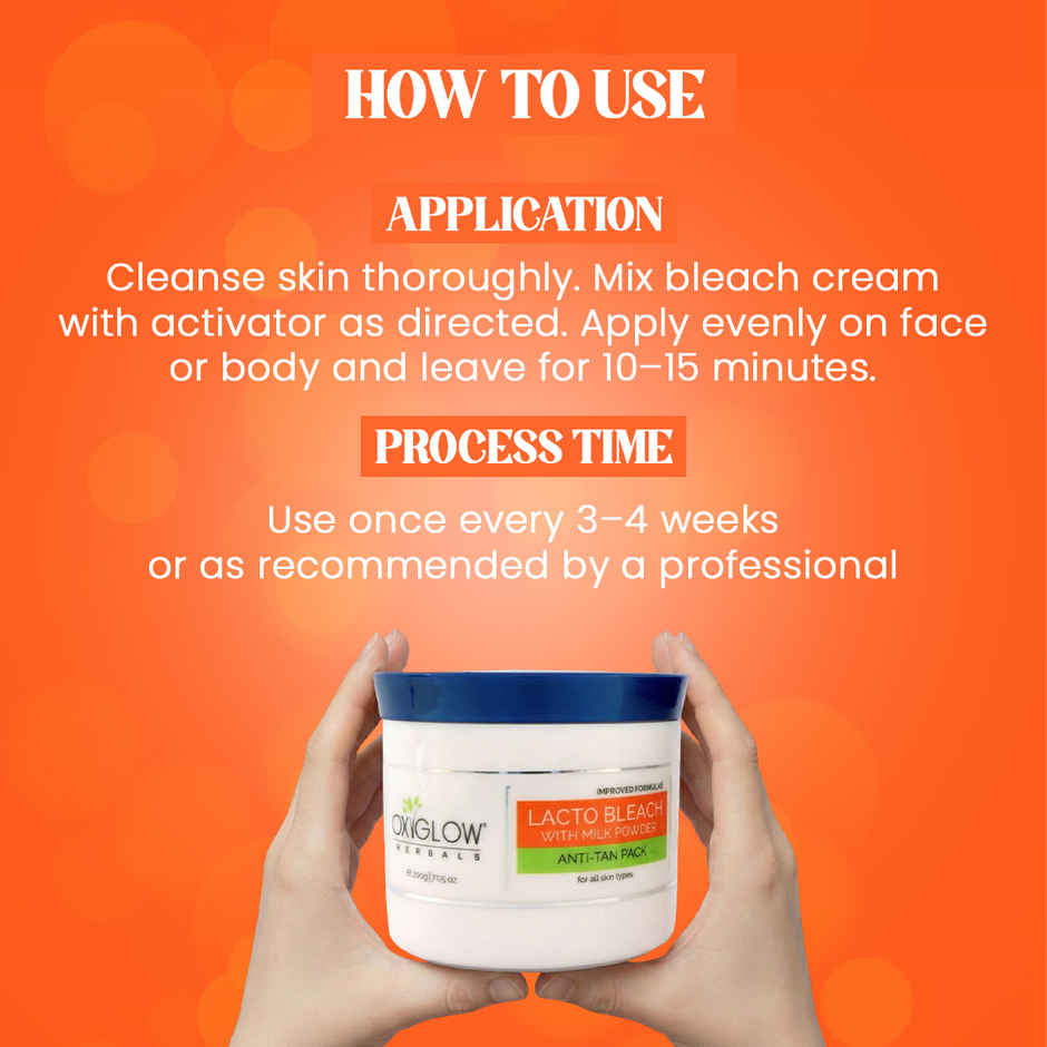 Oxyglow Herbals Lacto Bleach Cream Enriched With Milk Powder | Removes Tan & Hydrates The Skin