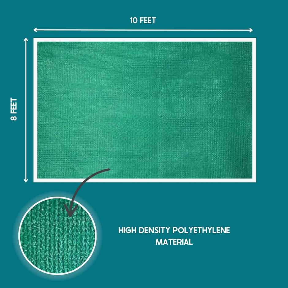 Nurturing Green|Green Shade Net | 75% UV Protection | Agro Tarp for Balcony & Garden - 8 x 10 ft