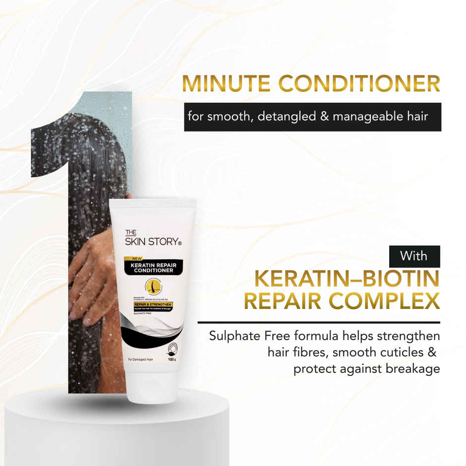 The Skin Story Keratin Conditioner For Coloured Treated Hair Repairs Damage & Frizz Sulphate Free