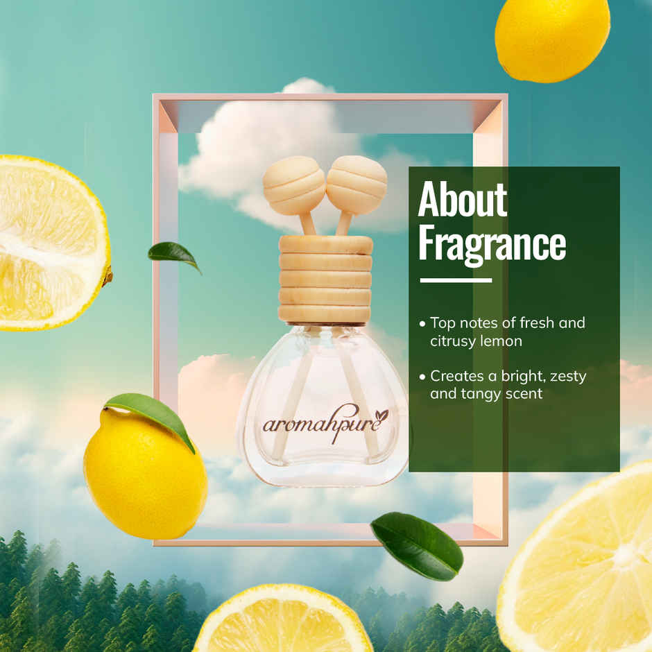 Aromahpure Car Perfume Vent Clip with Reed Stick | Lemon Fragrance | Last upto 30 days - Pack Of 2