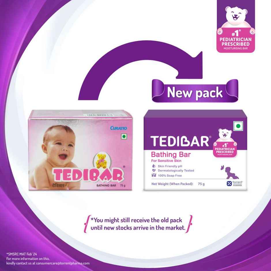 Tedibar Baby Bathing Bar, pH 5.5