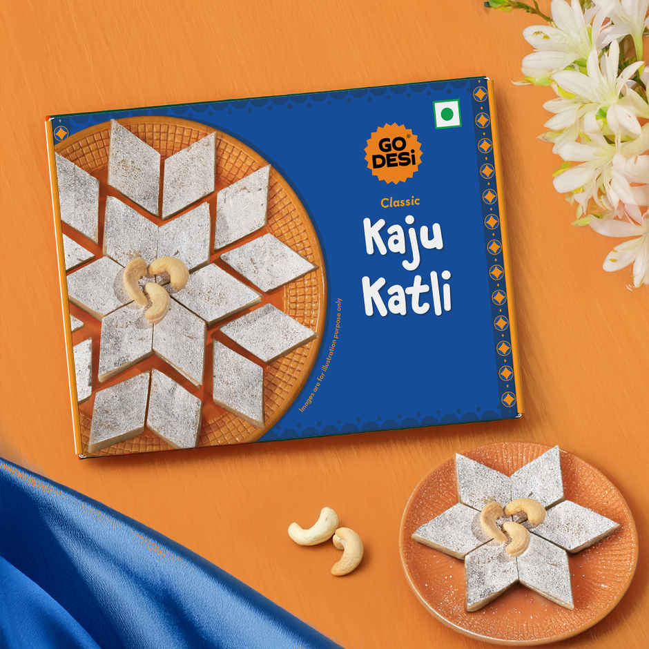 Kaju Katli Classic | Kaju Barfi | Sweets | By Go Desi (200g) & Coconut Laddu | Ladoo | Sweets By Go Desi (200g) Combo