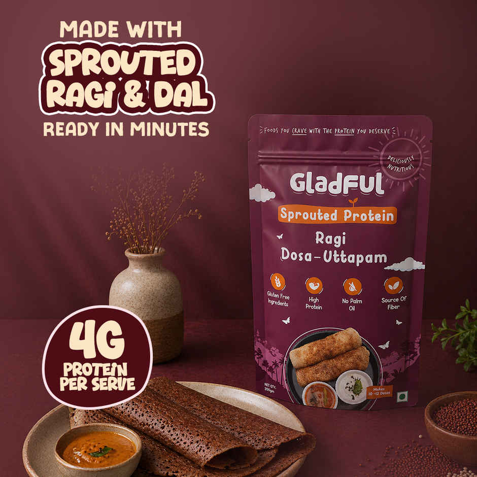 Gladful Sprouted Ragi Dosa