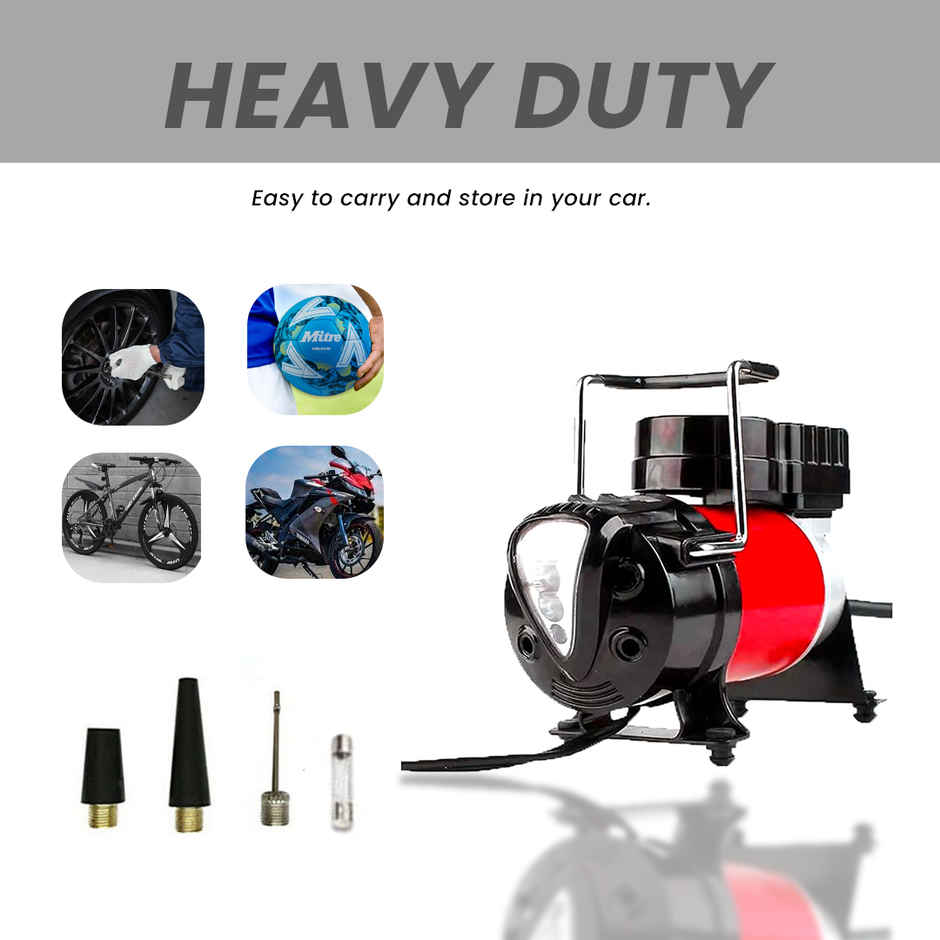 Potauto Digital Tyre Inflator With Led Light | 12 V Cigrette Car Plug | Upto 150 PSI