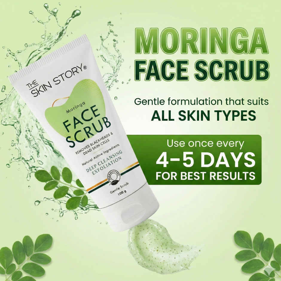 The Skin Story Face Scrub With Moringa Gently Removes Tan Blackheads Whiteheads Dead Skin Cells